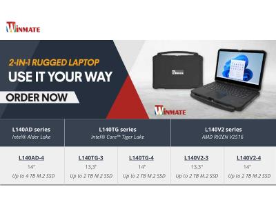 Winmate convertible rugged laptop L140 series Overview