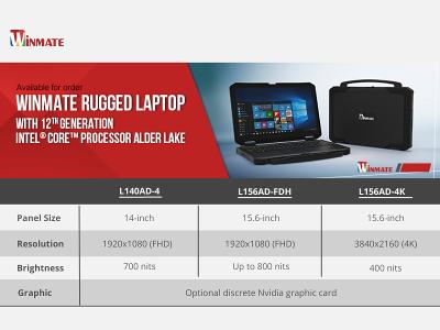 Winmate Rugged Laptops L140AD-4, L156AD-FDH and L156AD-4K Overview
