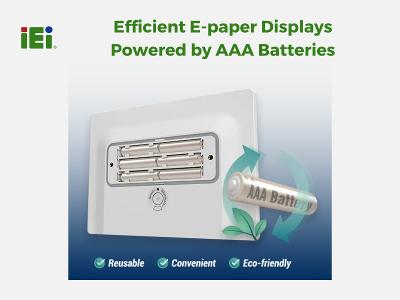 IEI Peach-E73 E-Paper Display Powered by AAA Batteries