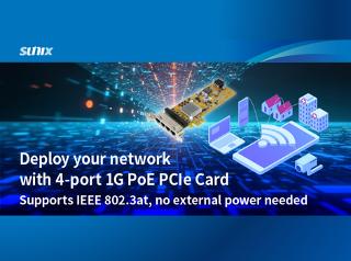 [SUNIX] Deploy your network with 4-port 1G PoE PCIe Card - LAN4350PL