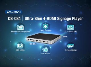 Advantech Unveils DS-084: Slim 4K Signage Player with AMD Power